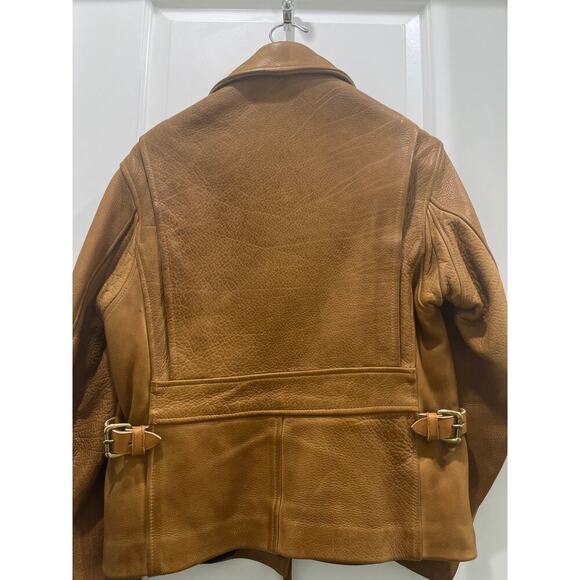 Vintage Walter Leather Co. Made in Mexico Leather Cognac Biker Jacket Sz S - Picture 7 of 7